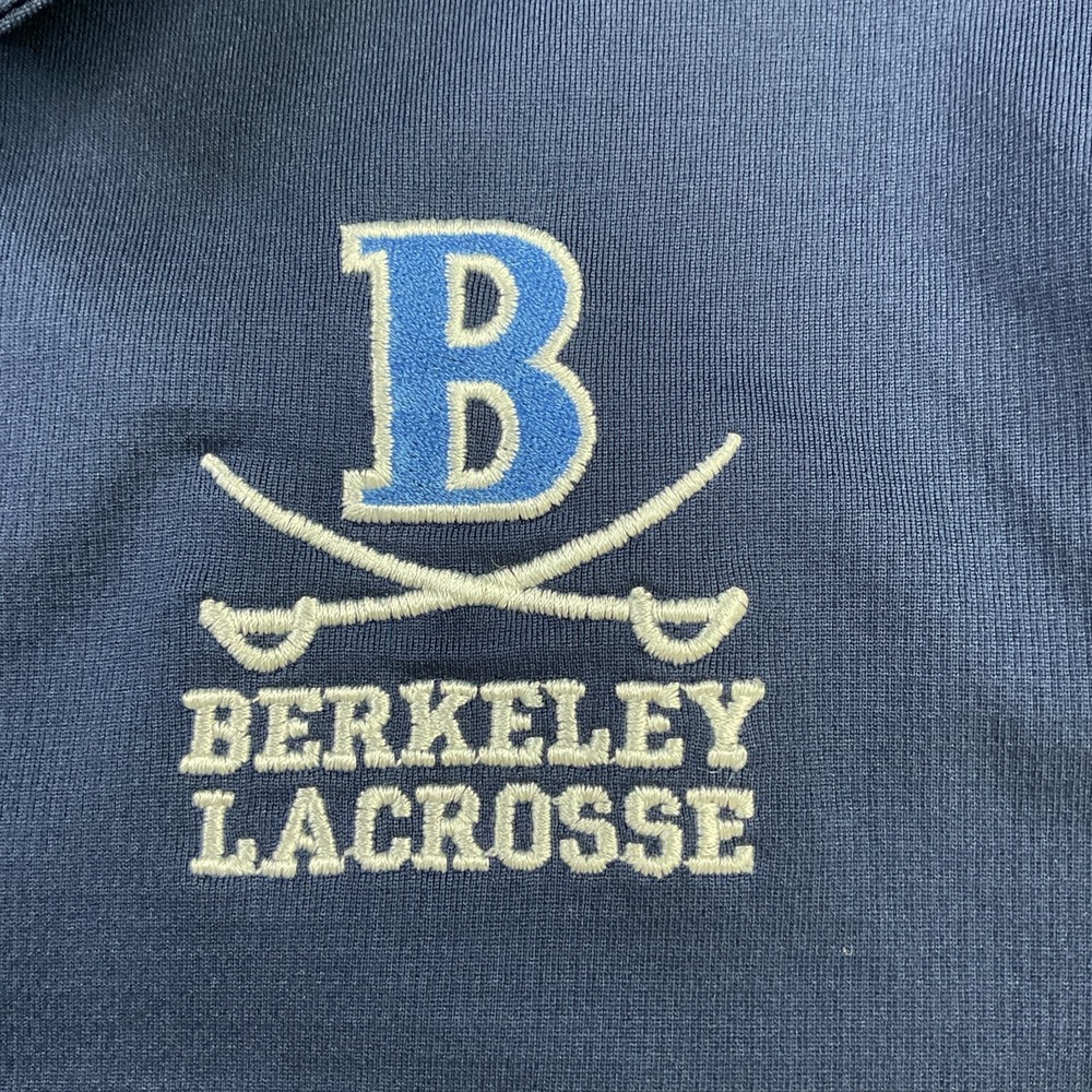 Nike Polo Shirt Berkeley Lacrosse Embroidered Logo Navy Short Sleeve Men‎ Sz L - Picture 4 of 6